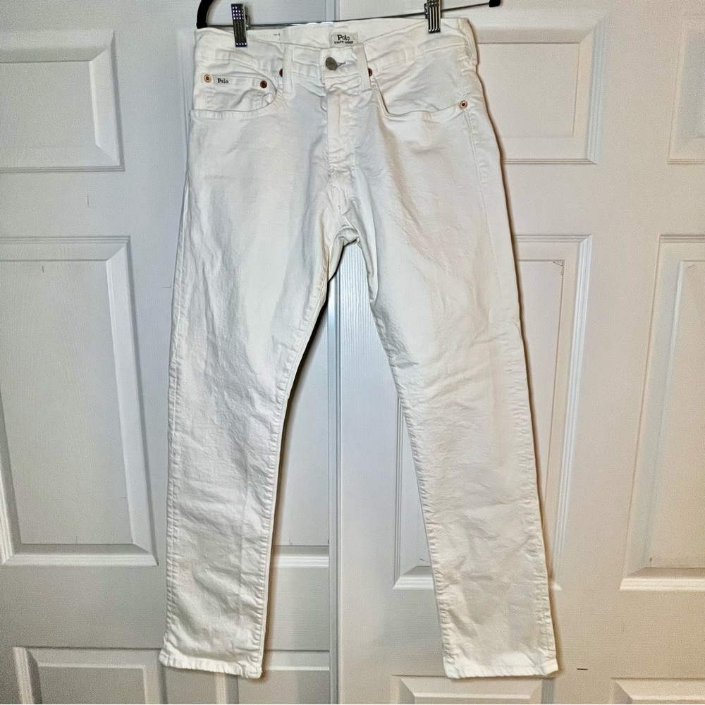 Polo Ralph Lauren Varick Slim Straight Jeans Men’s 30x30 White Stretch Denim - Picture 13 of 13